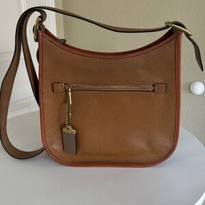 Coach Pebbled Leather Crossbody in Brown and Tan